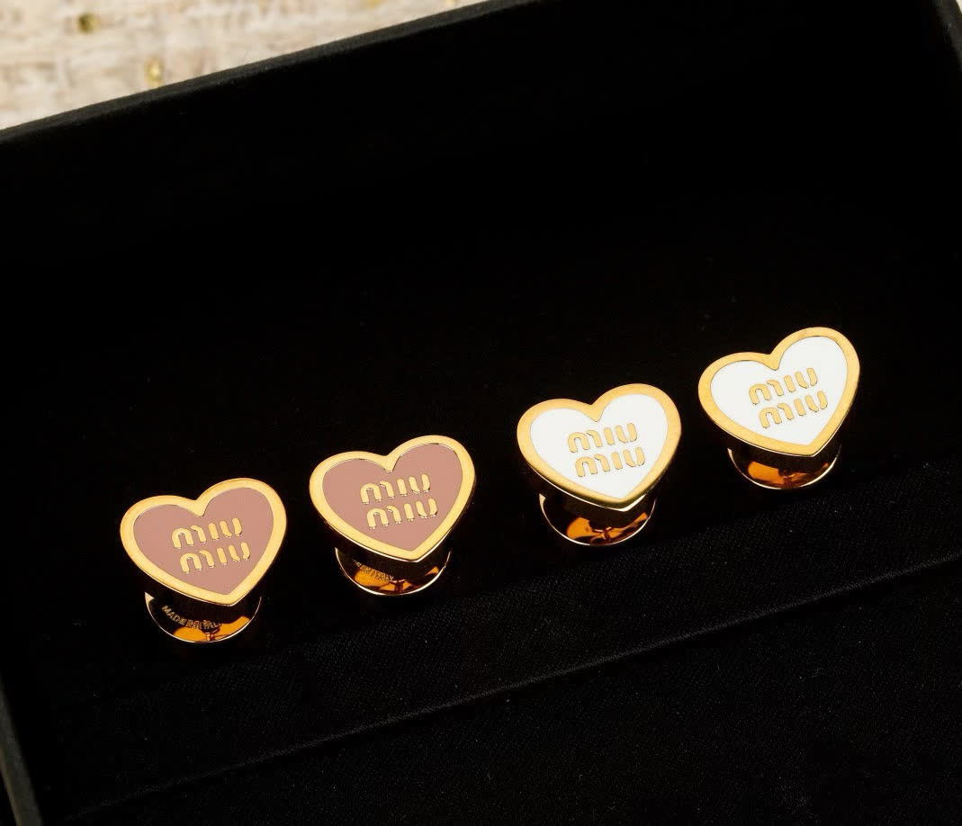 Miu Miu Heart Stud Earrings